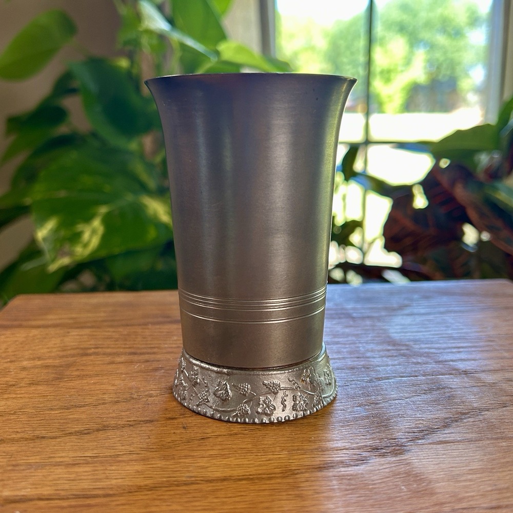 VTG German Pewter 4" Tumbler Kosters Zinn Becher Angel Mark Handarbeit